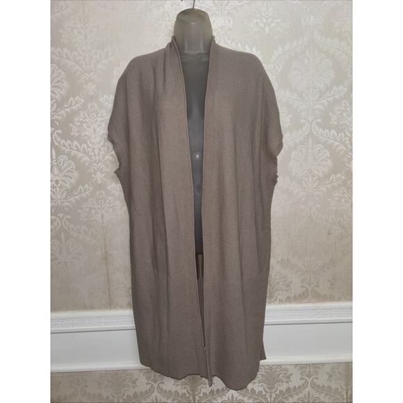 Vince Sweaters - Vince Wool/Cashmere Blend Sleeveless Tunic Length Open Front Cardigan Size S